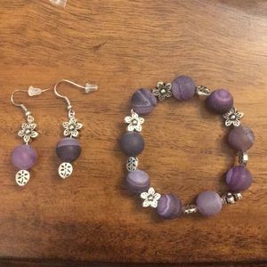 Handmade bracelet and earrings